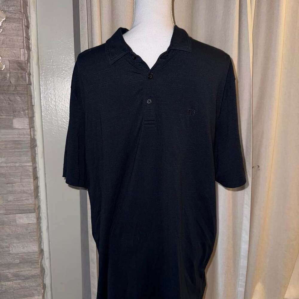TravisMathew Level99 Performance Polo Size L Navy Heather Golf Shirt